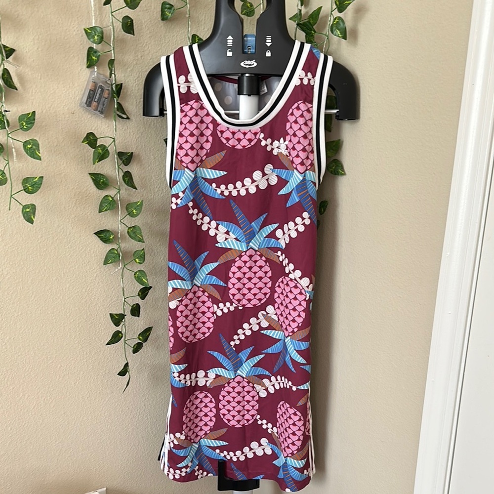 Adidas Red and Blue Sleeveless Mini Dress